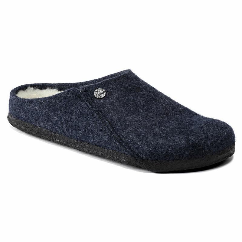 Birkenstock Zermatt Wool/Shearling Clog Træsko Dame Mørkeblå | DK 29PJJ